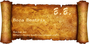 Boza Beatrix névjegykártya